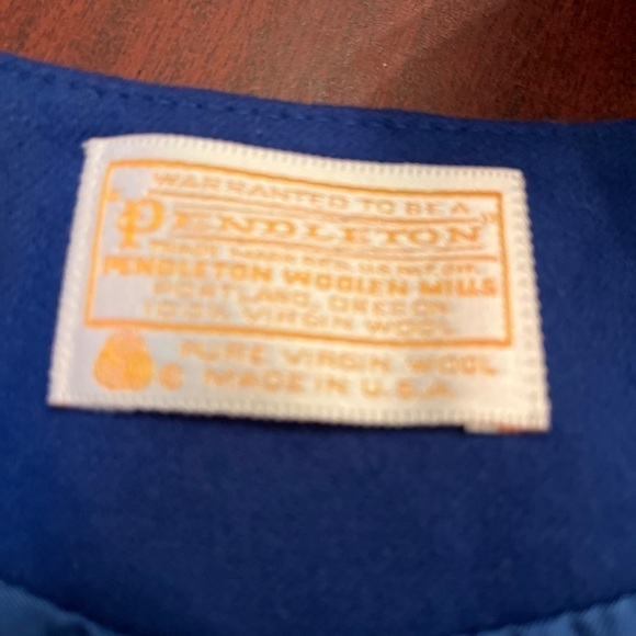 Vintage Pendleton 100% Virgin Wool Blazer Women Sz 10 Blue 3 Button Suit Jacket - Picture 8 of 13